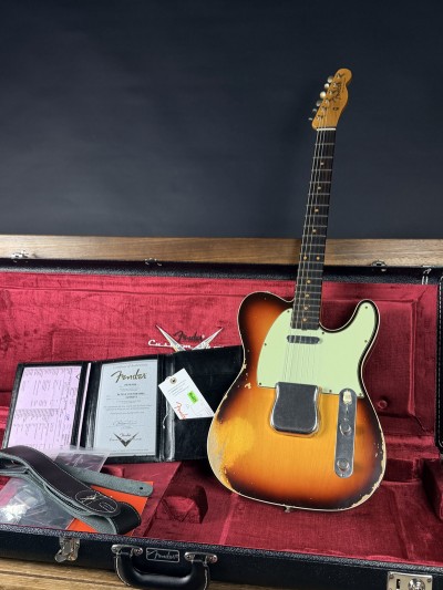 Fender Custom Shop 2024 60 Tele Custom Heavy Relic Faded Chocolate 3 Tone Sunburst